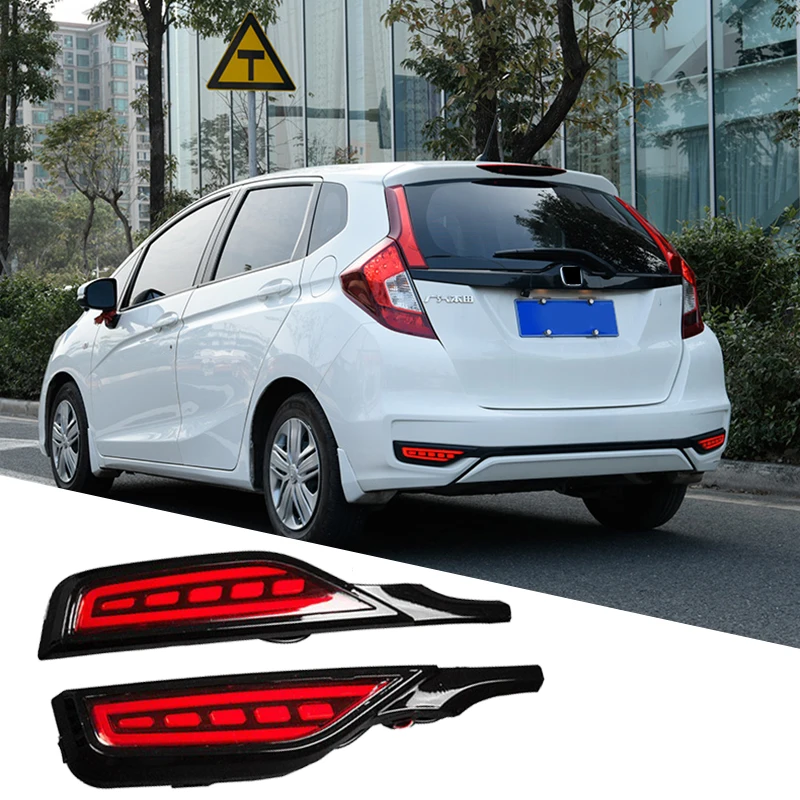 

LED Brake Rear Bumper Light Back Rear Fog Lamp Flowing Turn Signal Light For Honda Fit Jazz 2018 2019