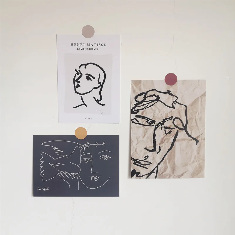 

Unique Abstract Art Painting Postcard Small Poster Ins Artist Style Wall Decoration Bedroom Pendulum Props Stationery DIY Card