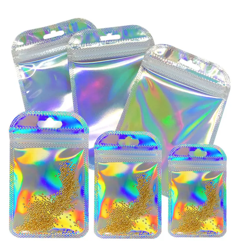 50pcs Thicken Self Sealing OPP Bags Transparent Plastic Storage Pouch with Hang Hole for Jewelry Retail Display Packaging