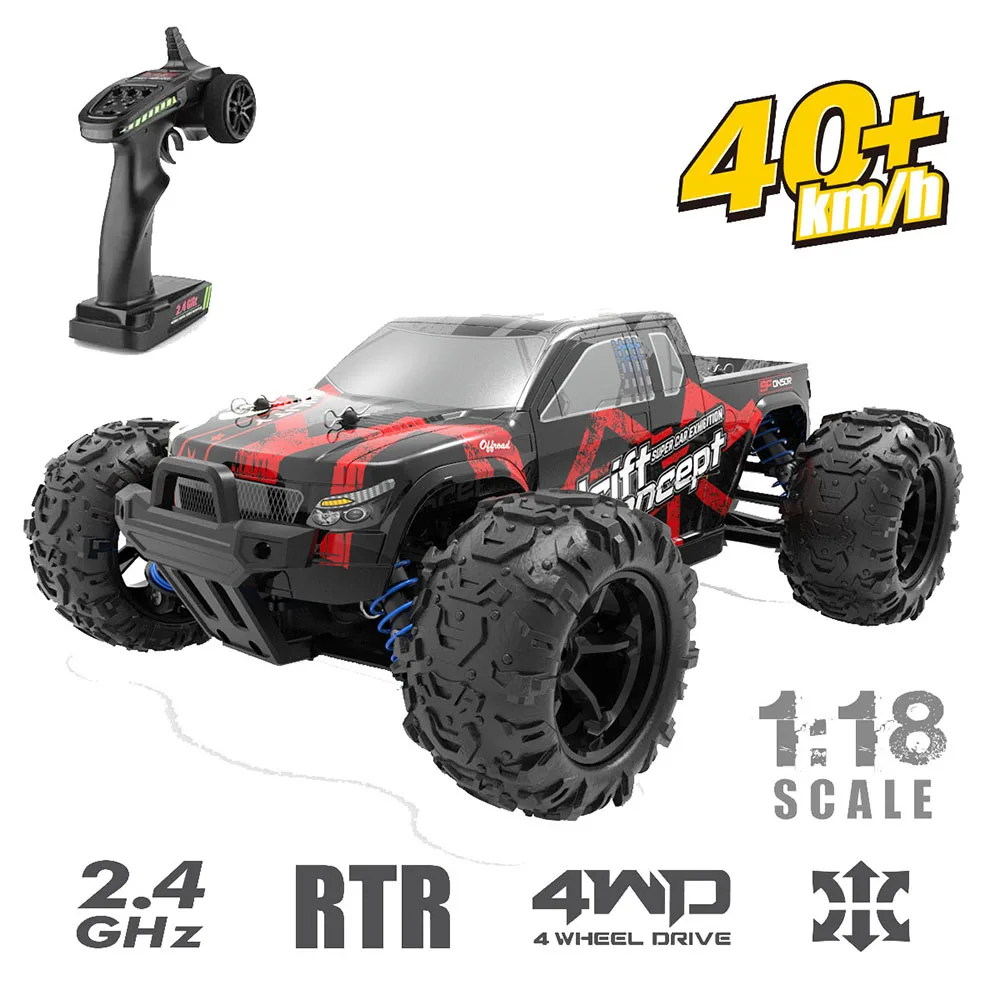 40+Km/h Remote Control Car 1:18 Scale High Speed Off Road Vehicle Toys RC Buggy Drift Driving Car for Kids and Adults Gift