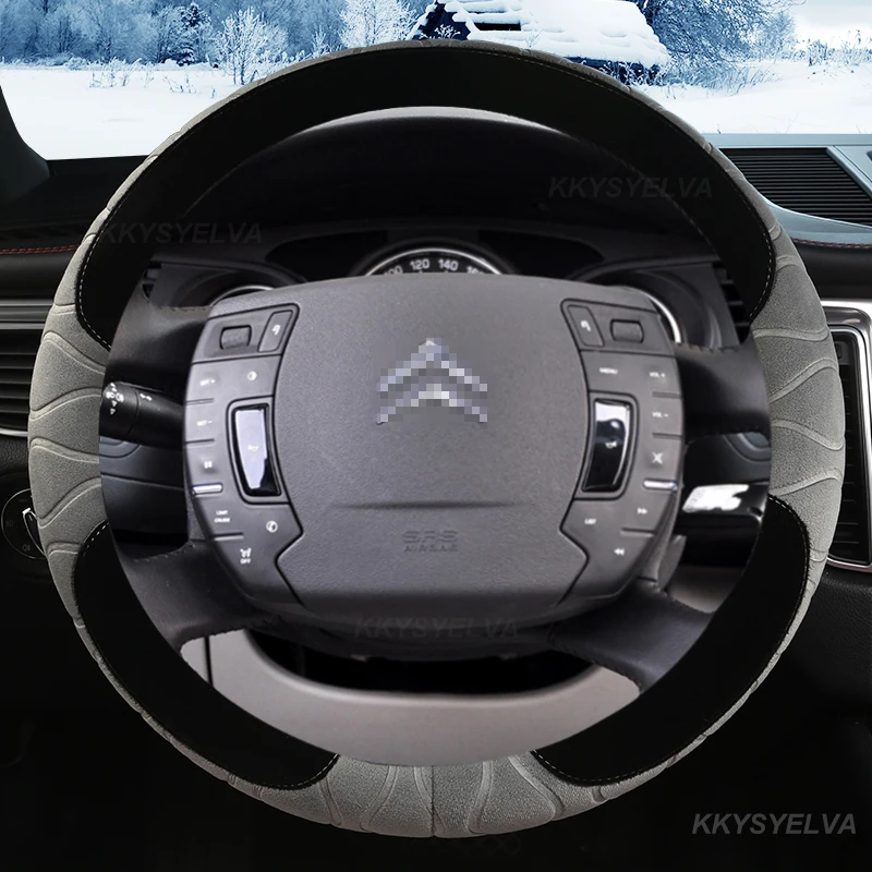 

Winter Plush 38cm Car Steering Wheel Cover For Citroen C1 C2 C3 C4 C5 C4L Berlingo C4 PICASSO C5 AIRCROSS Auto Accessories