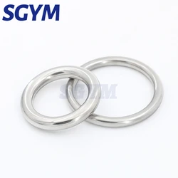 Heavy Duty Welded Round Rings Smooth Solid O Ring 304 Stainless Steel For Rigging Marine Boat Hammock Yoga Hanging Ring 3-16mm