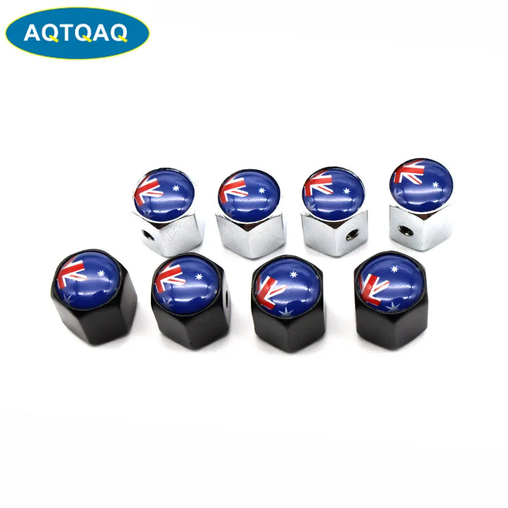 

5 Pcs/Set Car Styling Zinc Alloy Anti-theft Australia National Flag Car Tire Valve Caps Wheel Tires Tire Stem Air Cap Airtight C