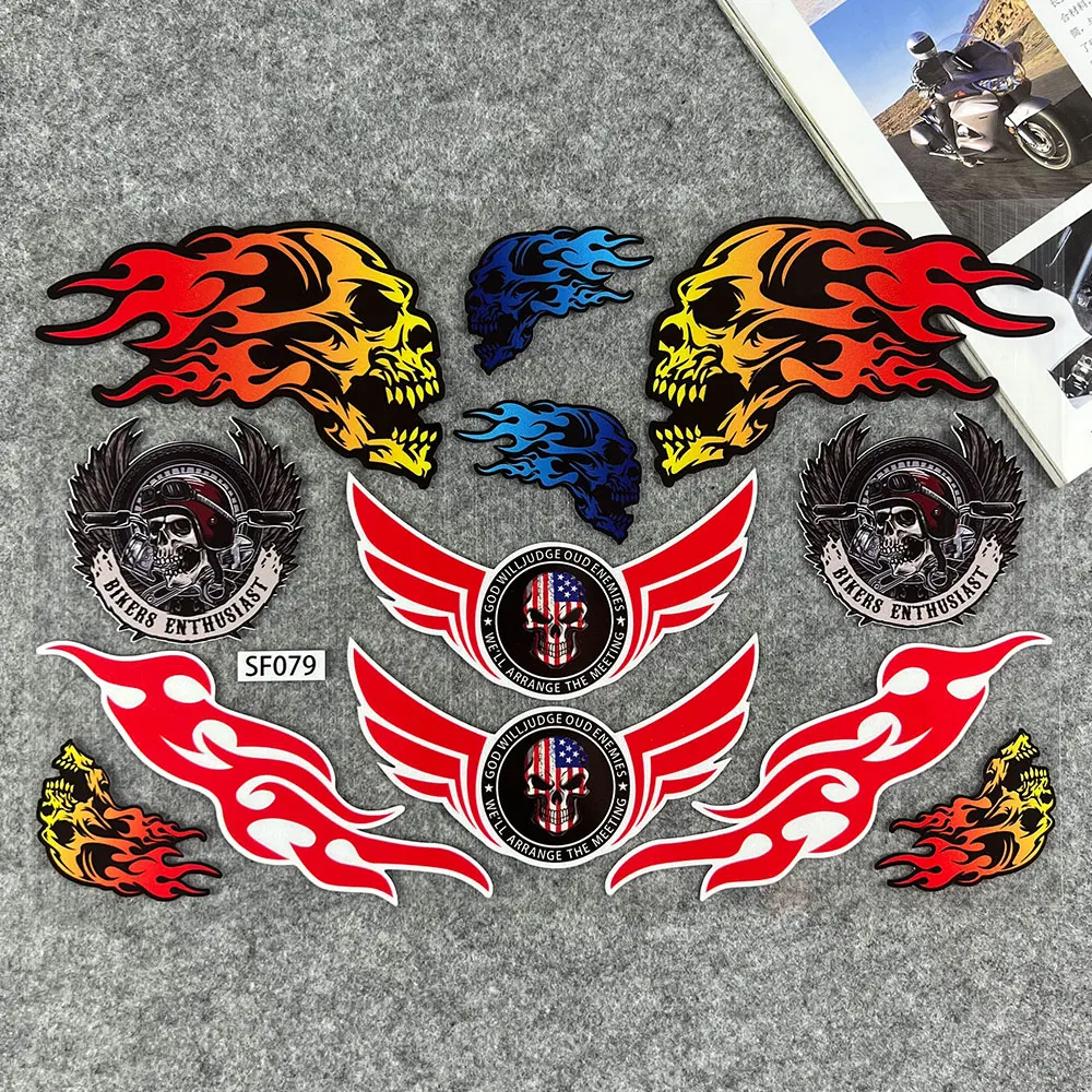 

Reflective Motorcycle Motocross Decals Fuel Tank Waterproof Car Sticker For Touring Electra Glide Ultra Road King Triumph