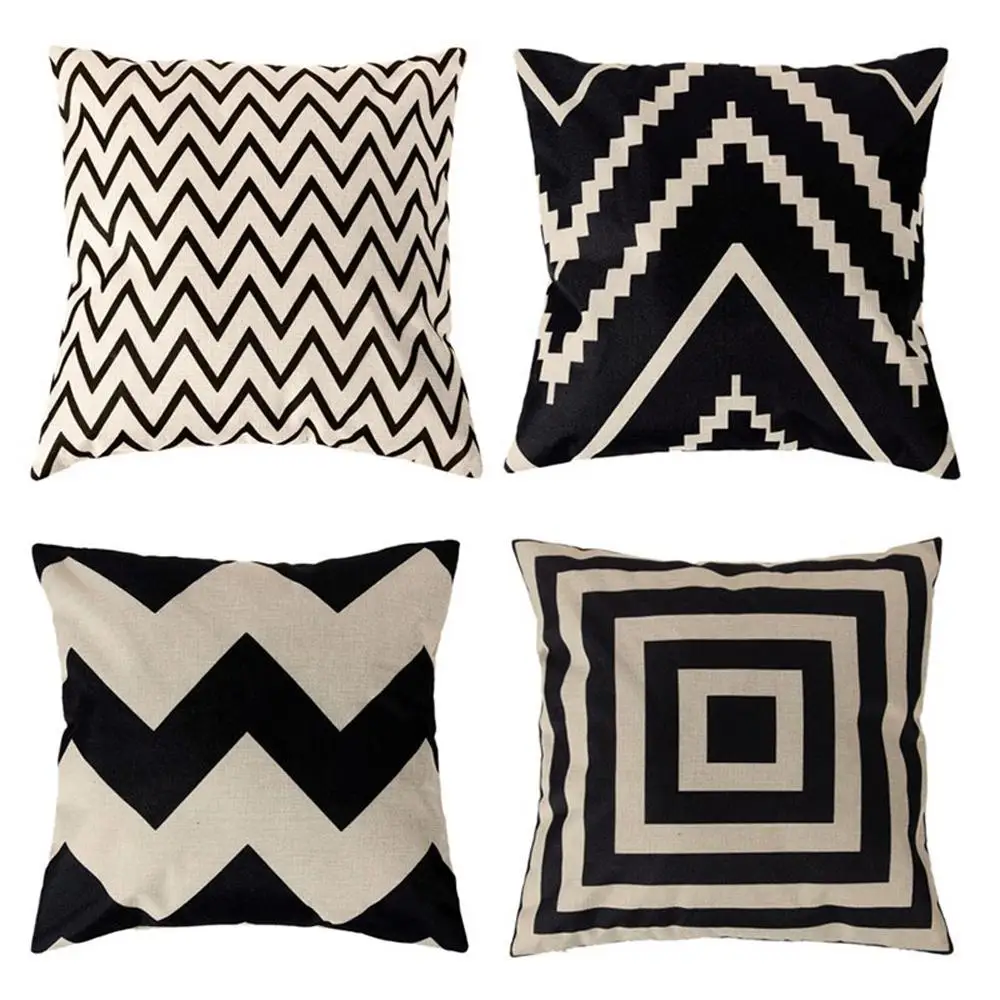 Minimalistic Waves Cushion Cover Decorative Pillowcases Geometric Pillow Case For Sofa Car Simple Cushion Cover almohada ZT142