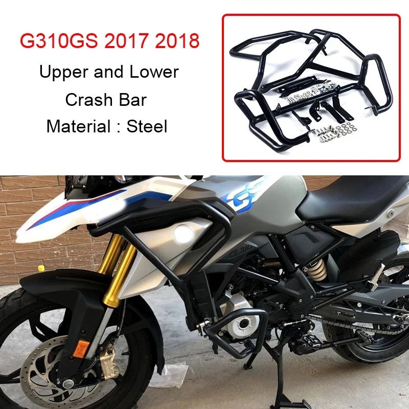 

Upper & Lower Crash Bar Engine Guard Bumper Frame Protector for BMW G310GS G 310GS G310 GS 2017-2018