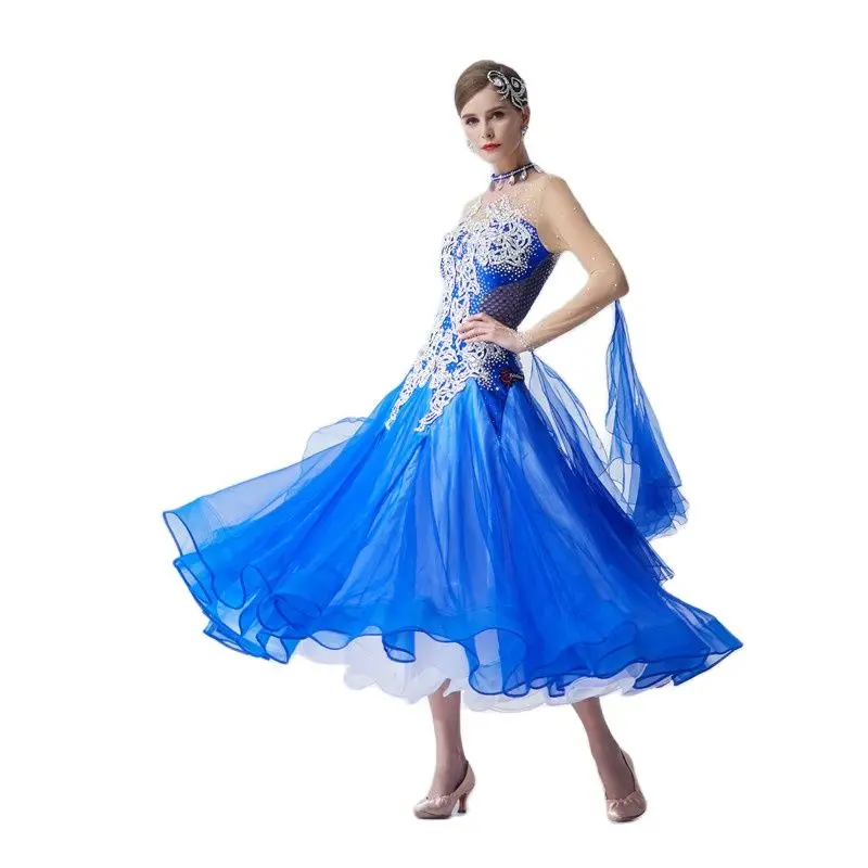 B-18553 New designs high quality adult women professional international standard competition ballroom dance dress for sale