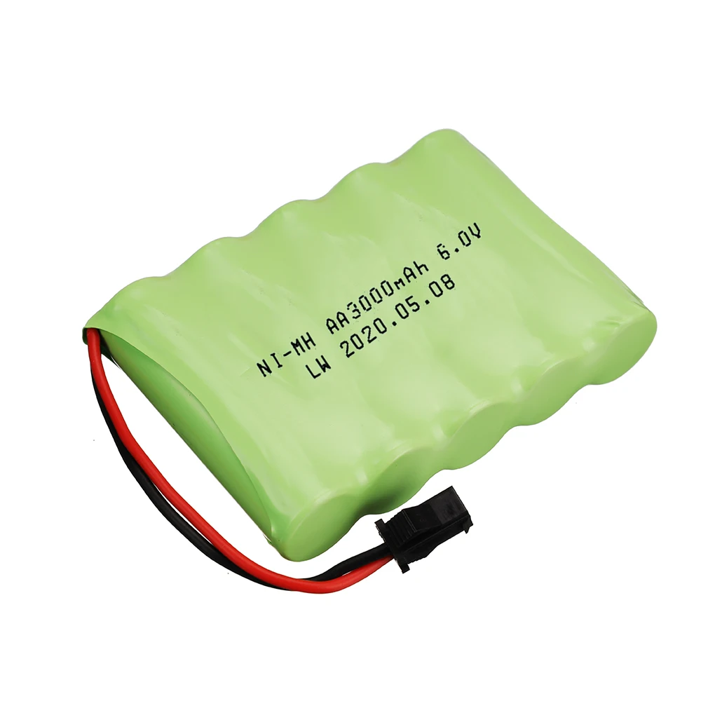 อัพเกรด6V 3000Mah Ni-MH แบตเตอรี่6.0V 3000MAh สำหรับ Rc ของเล่นรถถังรถบรรทุกหุ่นยนต์เรือปืนรุ่นความจุสูง