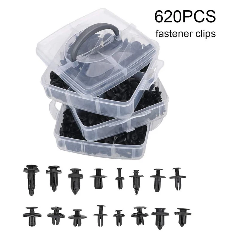 

620pcs Car Fastener Clip Mixed Car Retainer Trim Kit Auto Bumper Rivet Retainer Push Engine Cover Fender Universal Hight Quality