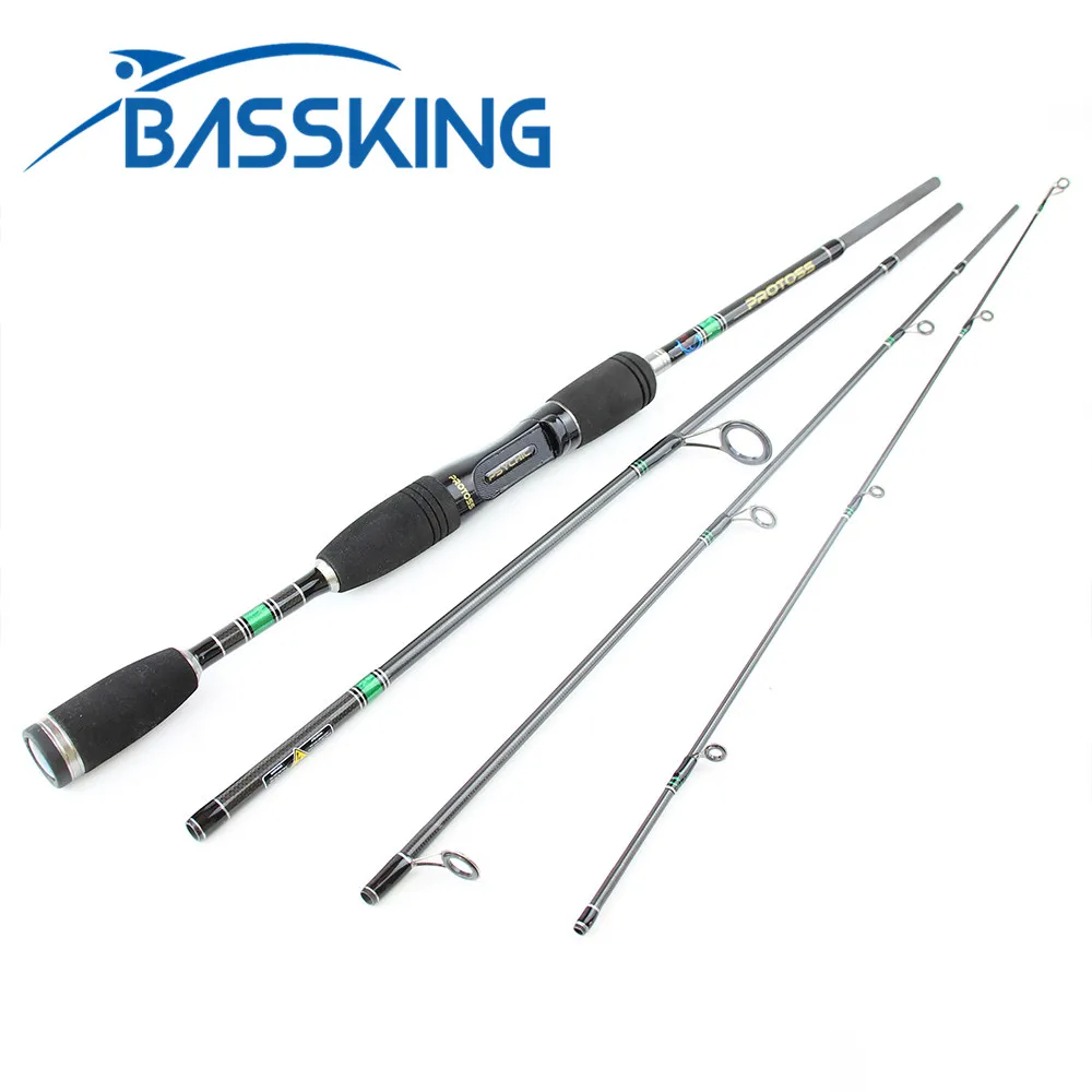 

BASSKING 4Secs Spinning Rod 1.98m M Power/LureWt.1/8-3/8oz LineWt.4-12lb Carbon Lure Fishing Rods Pesca Carp Olta Fishing Wheel