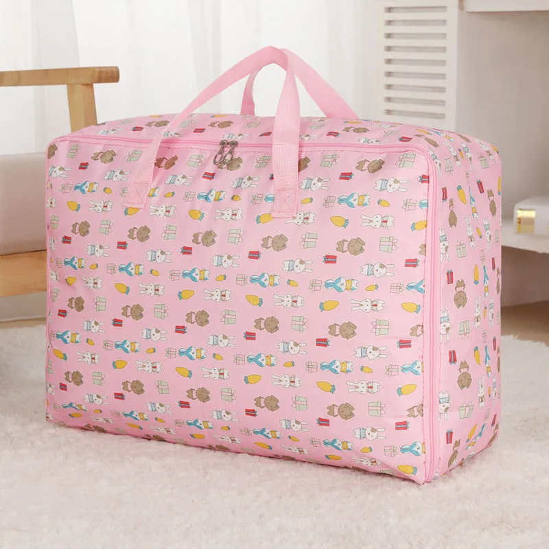 Waterproof Oxford Cloth Quilt Storage Bag Quilt Clothing Finishing Storage Bag Heavy Clothes Floral Storage Baggage Bag 70CM