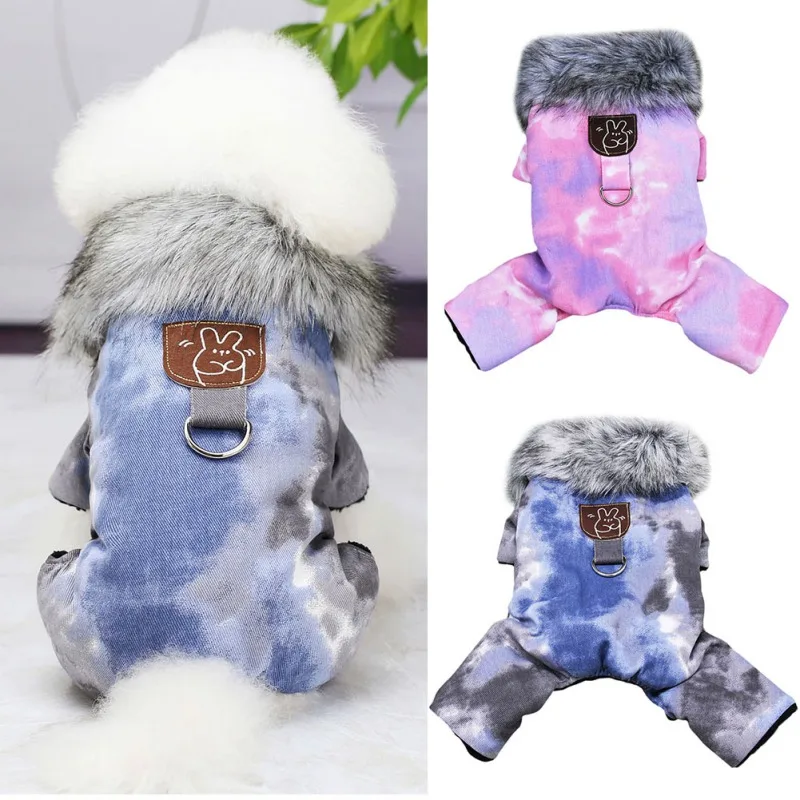 Dog Jumpsuit Winter Dog Clothes Warm Thicken Puppy Coat Hoodies Clothing for Small Dogs Chihuahua Yorkies Schnauzer