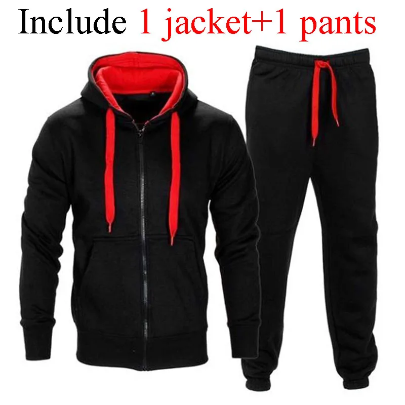 Hommes casual sweats à capuche ensembles couleur unie veste + pantalon 2 pièces survêtement hommes ensemble de vêtements de sport sweat à capuche et pantalon survêtement MY180