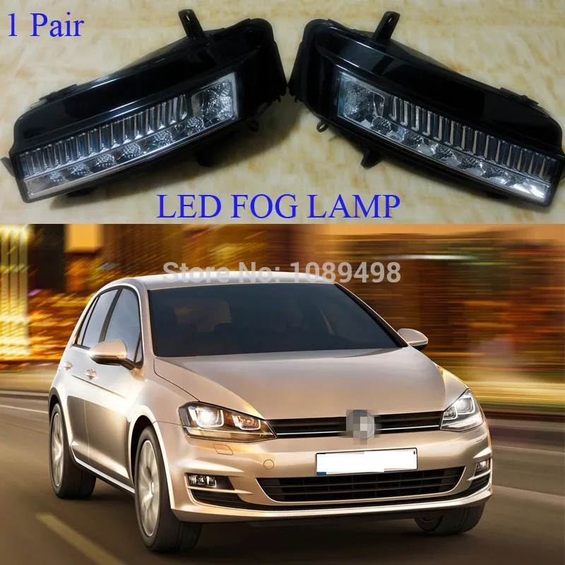 2 Pieces/Pair LH and RH LED fog lamps driving light bumper fog lights for VW MK7 Volkswagen Golf VII 7 2014