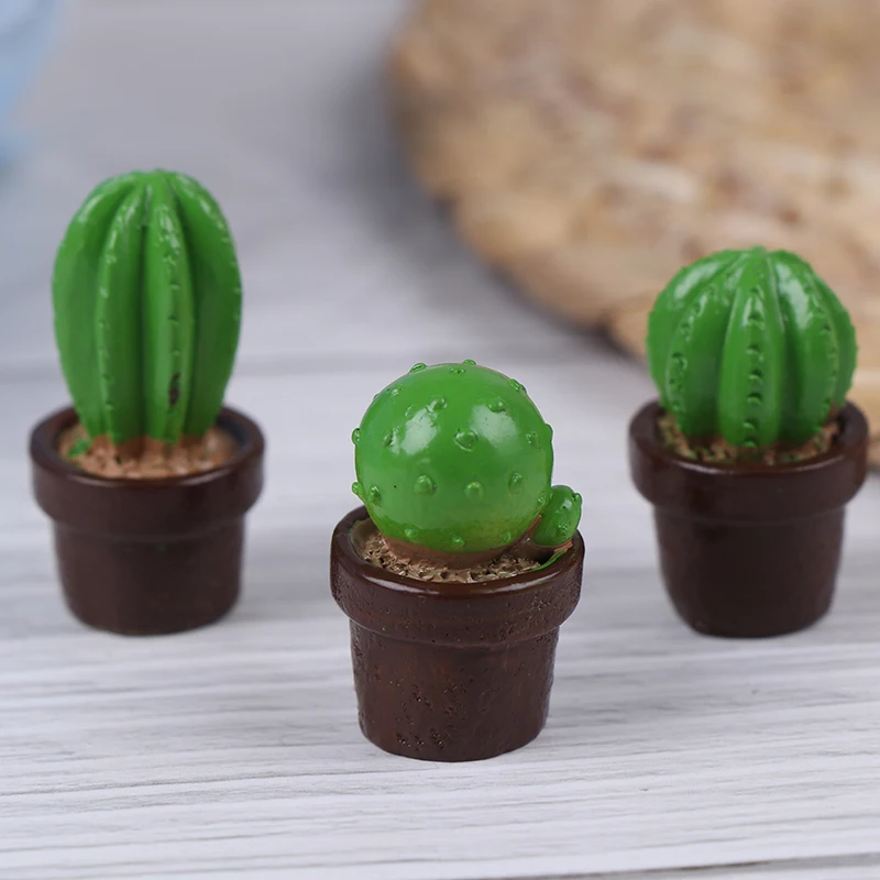 5 pz/set casa delle bambole in miniatura pianta di Cactus Micro paesaggio decorativo figurine in miniatura fai da te giardino in vaso decorazioni per la casa