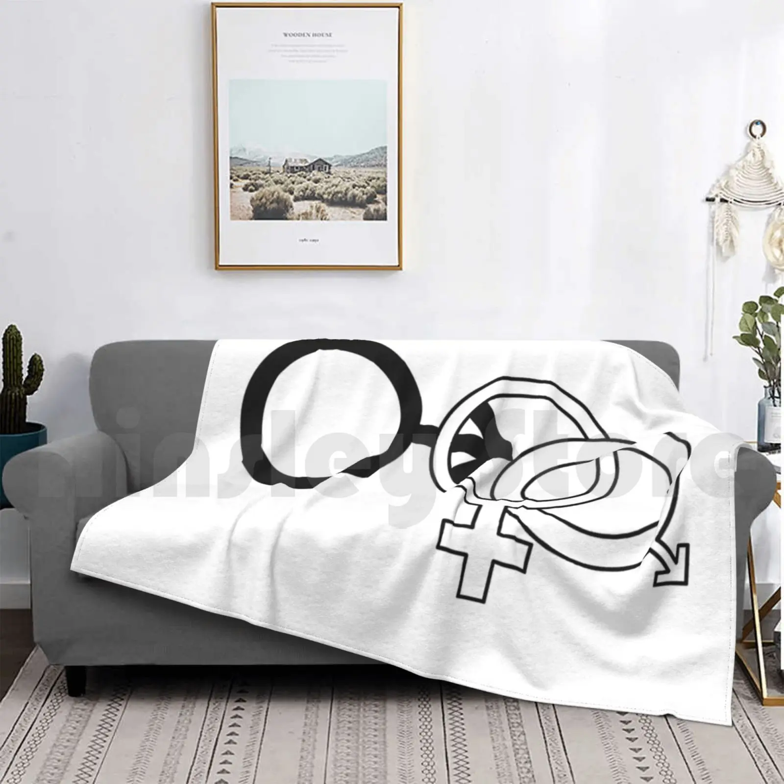 Cuckold Symbol ( White ) Blanket For Sofa Bed Travel Cuckold Hotwife Cuck Queen Of Spades Cuckqueen Swinger Bull