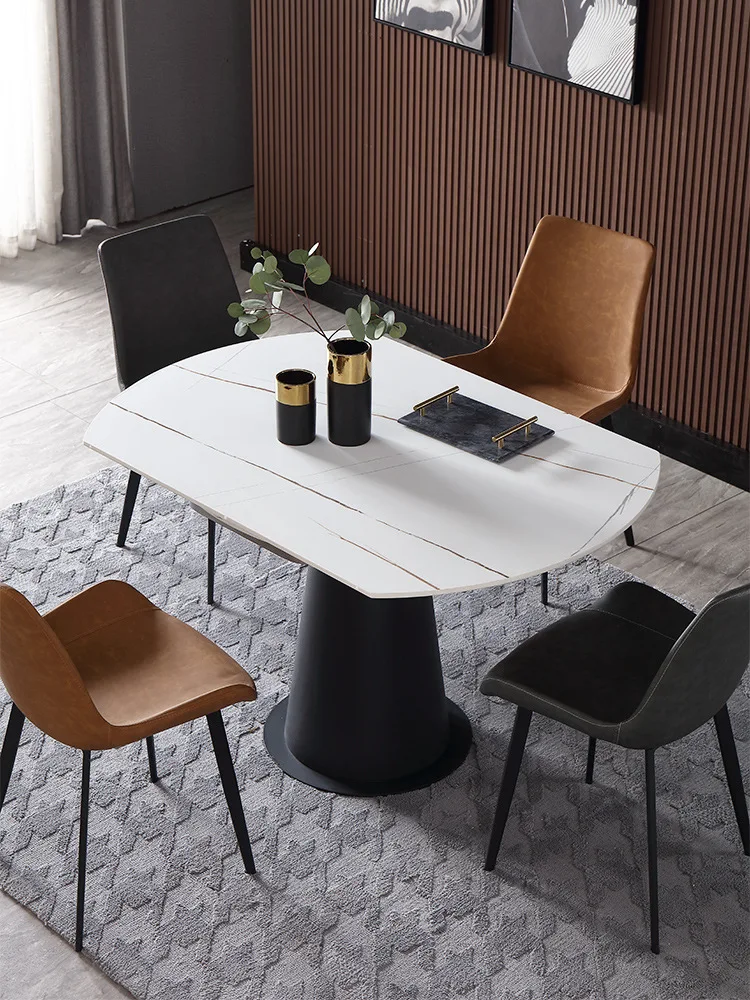 marble dining table imported rock plate folding round dining table multifunctional square and round dining table