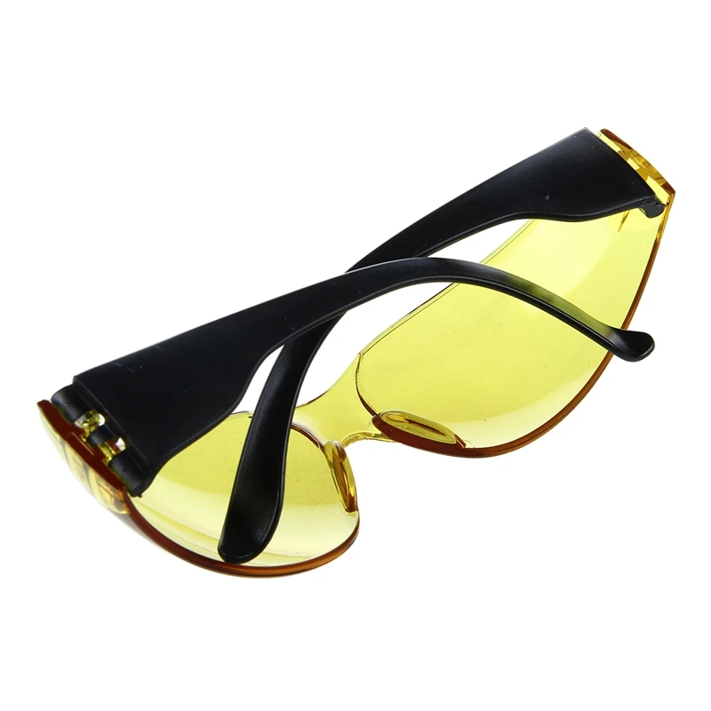 AAY-Yellow Clear Lens Indoor Outdoor Sports Safety Glasses Protective Eyewear