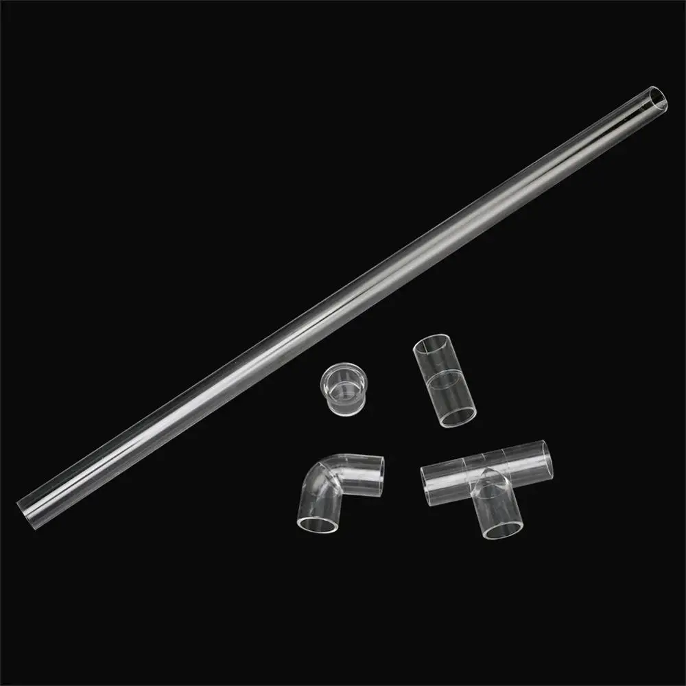 DN20 Acrylic Transparent Aquarium Tube Inner Diameter 20mm Tee Straight Elbow Connector End Cap Aquarium Fish Tank Accessories