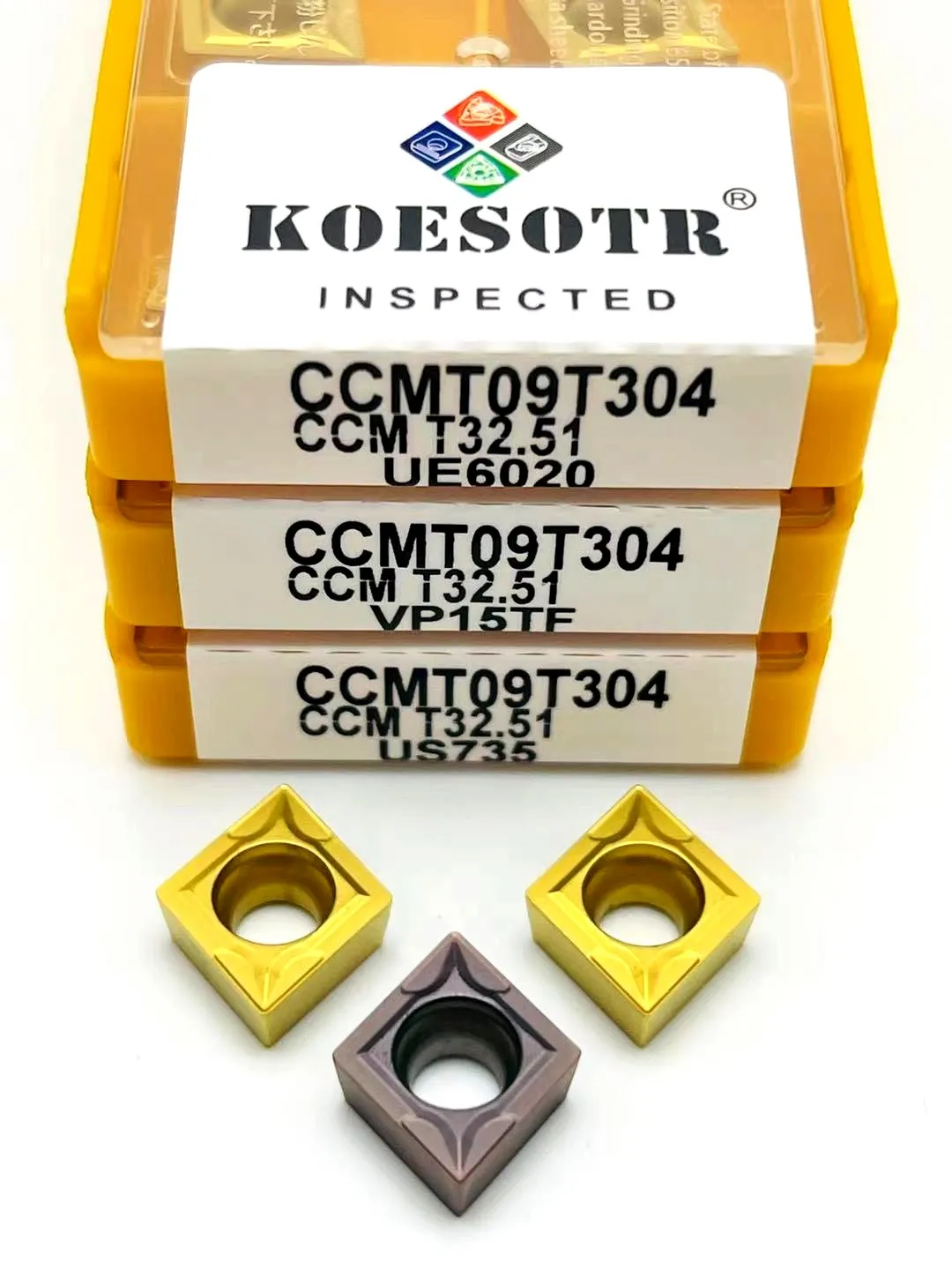Inserto in metallo duro CCMT09T304 VP15TF UE6020 US735 utensile per tornitura di metalli utensili per tornio CCMT 09T304 utensile per tornitura di frese frontali