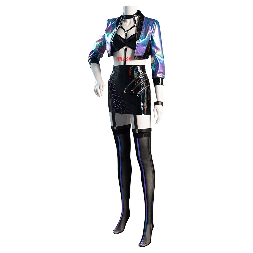 Game LOL Cosplay KDA Evelynn Costume KDA All Out Evelynn Cosplay Costume Tube Coat Skirt Costume Halloween Carnival Set