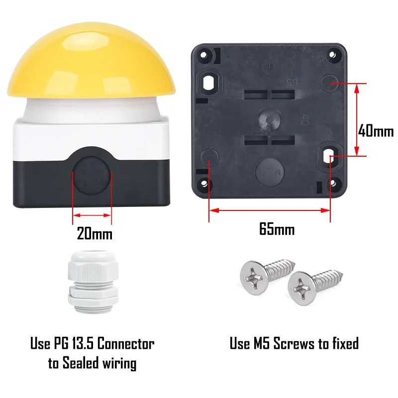 Pedal Switch AC/DC Power Switch NO/NC Start Contactor Emergency Stop Button Foot Handle Push Self Reset Locked In