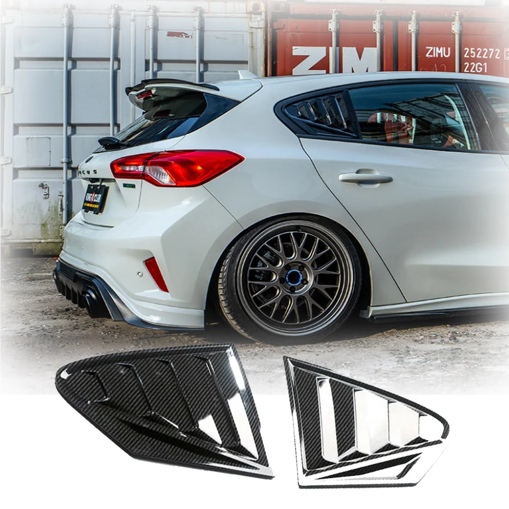 Side Window Louver Vent Cover Trim For Ford Focus ST-LINE Hatchback 2019-2021 ABS Carbon Fiber Style Auto Accessories