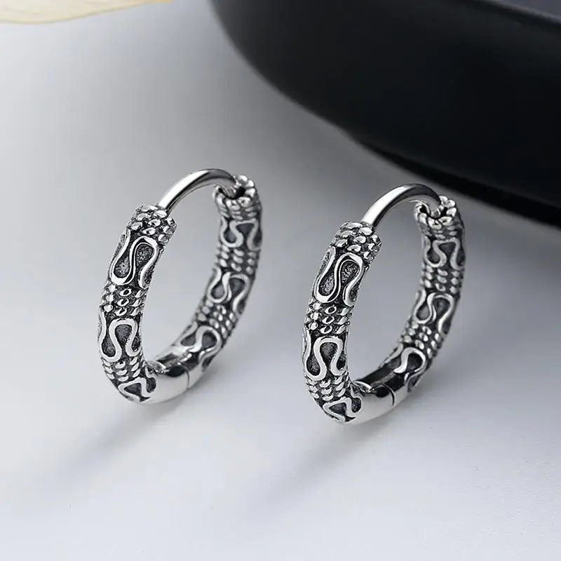 

Small Ring Hoop Earrings for Men Women Fashion Vintage Filigree Earrings Silver Color Jewelry Beautiful Gifts