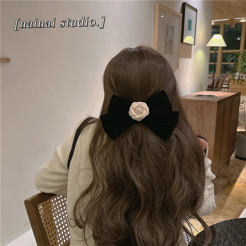 2025 New Floral Hair Clips Camellia Pins Accessories Flower Hairpin Bride Artificial Rose Barrettes Hair Bows Bow-knot Jewelry