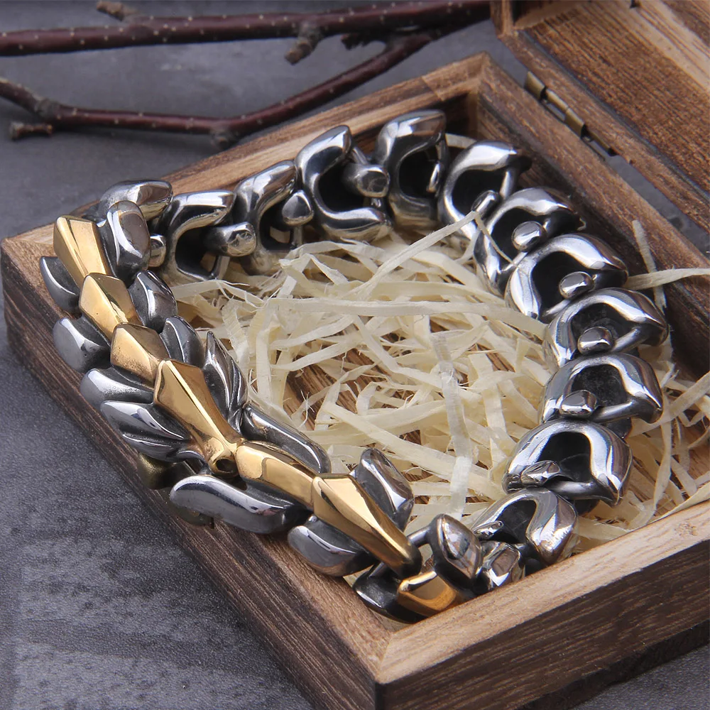 Viking Ouroboros Vintage Punk Armband Voor Mannen Roestvrij Staal Mode Sieraden Hippop Street Culture