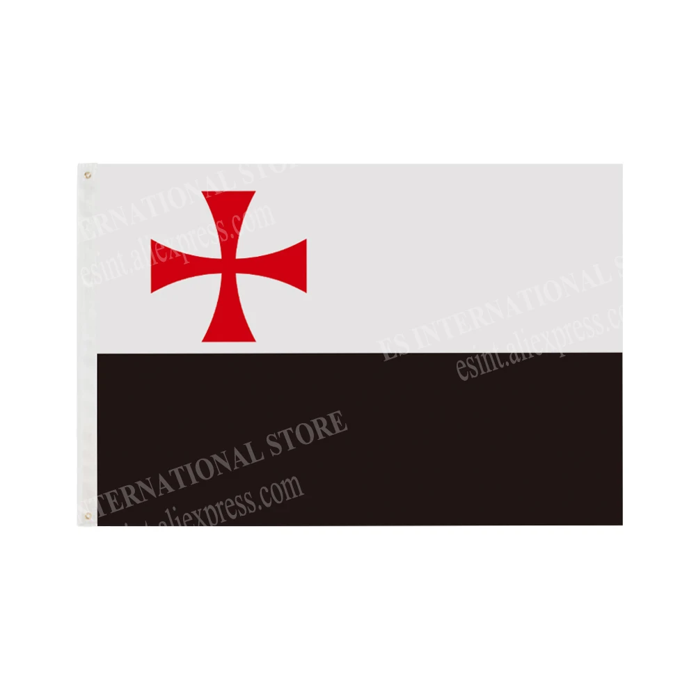 Knights Templar Flag Medieval Crusaders Battle Ensign Flag 90 x 150cm 3 x 5ft Custom Banner Metal Holes Grommets Indoor Outd