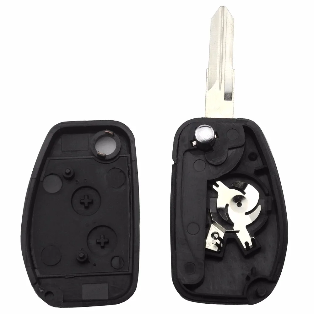 Billeave 2 botones de funda de llave remota para Renault Dacia Modus Logan Clio Espace Nissan carcasa de alarma de coche