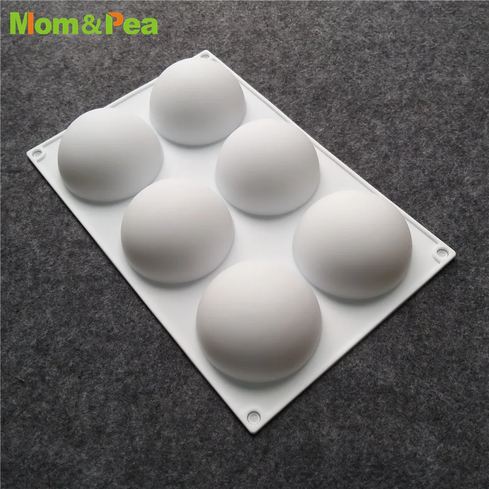 GT16-17 6-cavity Half Ball Shaped 8cm Silicone Mold Dessert Mousse Mould Cake Decoration Tools