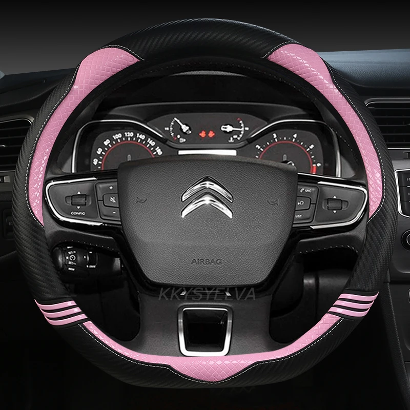 Car Steering Wheel Cover For Citroen C3 II III 2009 - 2021 C3 AIRCROSS 2017 - 2021 Berlingo 3 C4 Picasso 2 D Type Steering Wheel