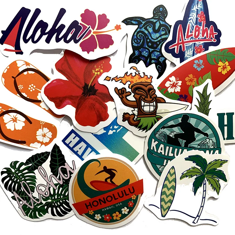 10/30/50Pcs Retro Hawaii Stickers Waterproof Decal Laptop Motorcycle Luggage Snowboard Fridge Car Sticker