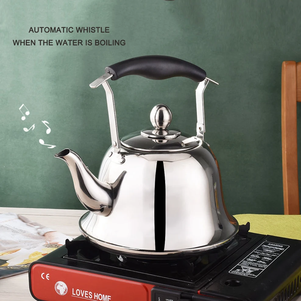 3L Whistle Kettle Stainless Steel Teapot With Filter Large Capacity Boiling Water Kettle Add Soup Pot For Hot Pot Restaurant