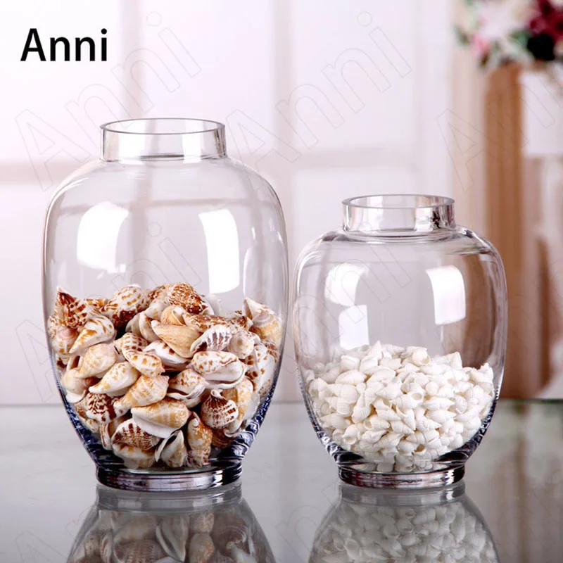 

European Transparent Crystal Glass Bottle Nordic Modern Grain Dispenser Candy Snacks Storage Tank with Lid Wedding Decoration