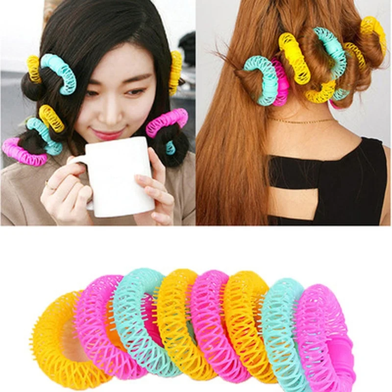 Hairdress Magic Hair Curler Spiral Curls Roller Donuts Curl Hair Styling Tool Hair Accessories DIY 8 Pcs 7cm*6 cm