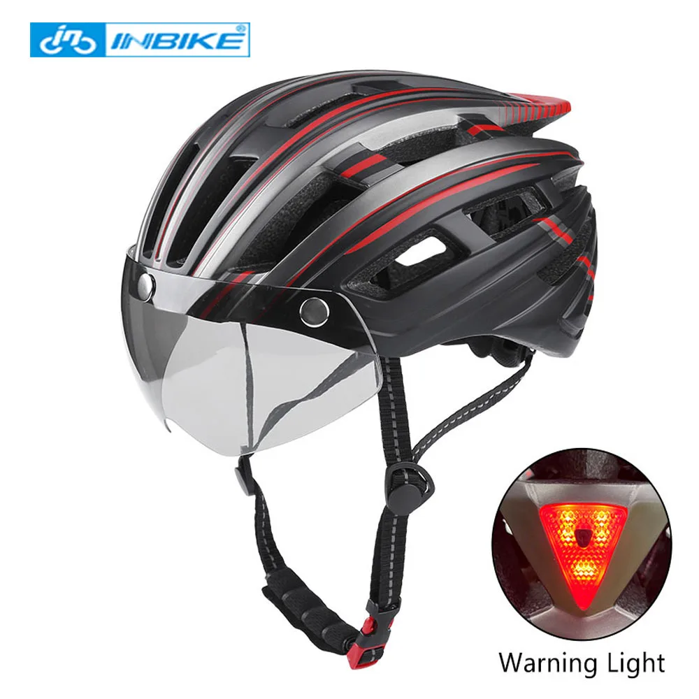 

INBIKE Bicycle Helmet LED Light Cycling Helmet with Goggles Mountain Road Bike Helmet Sport Safe Hat Cycling Equipment MX-7