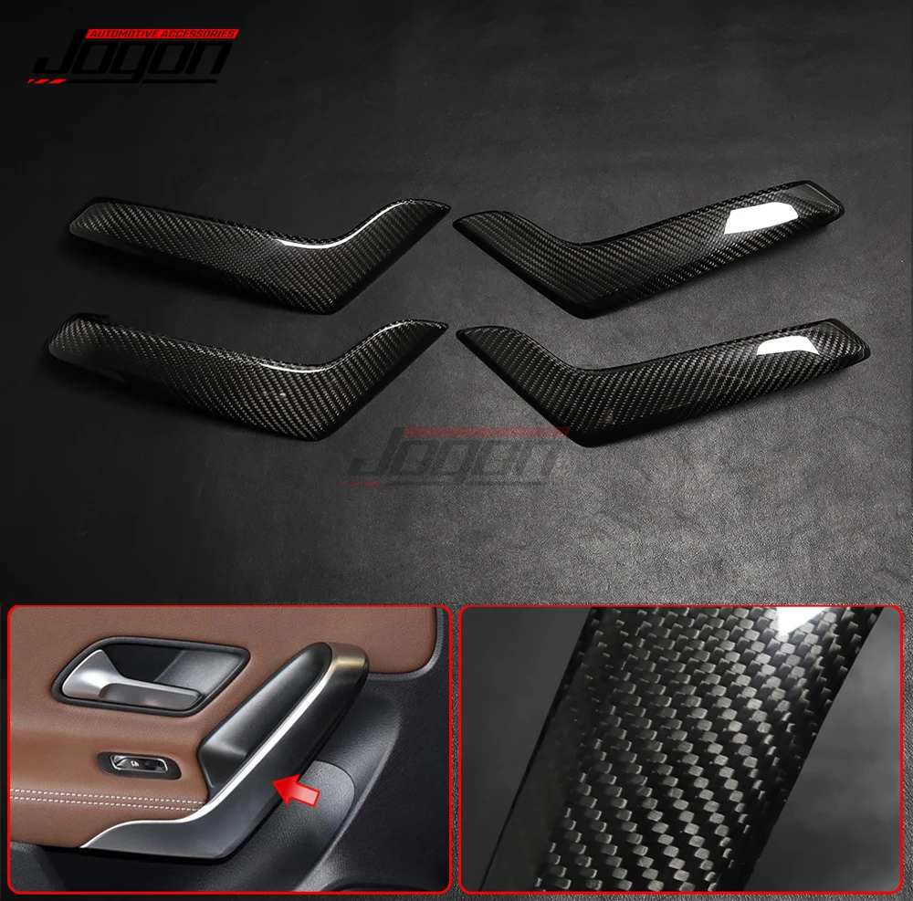 Carbon For Mercedes Benz A CLA Class W177 V177 C118 W118 A35/45 CLA35 CLA45 2020 Car Door Armrest Handle Panel Cover Trim Frame