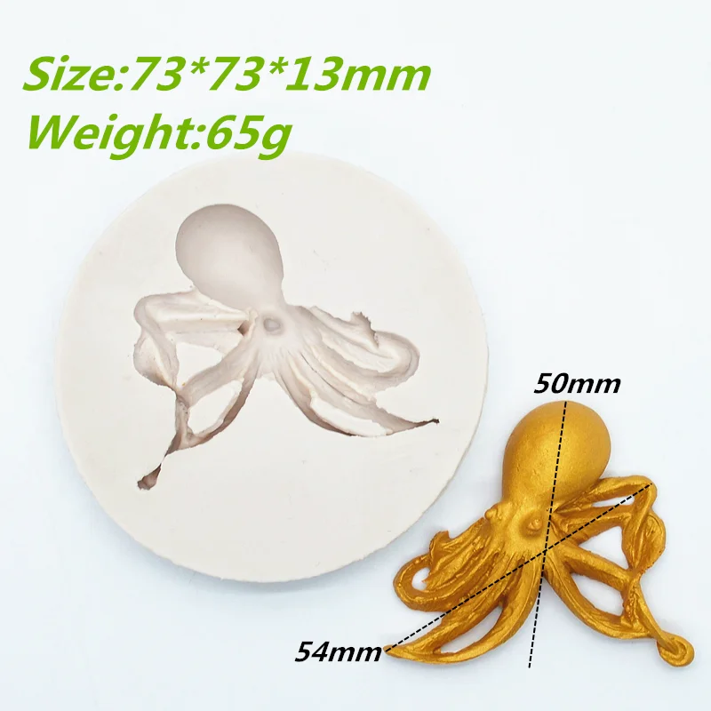 Small Octopus Silicone Resin Molds Kitchen Baking Tools Cake Chocolate Lace Decoration DIY Pastry Dessert Fondant Moulds