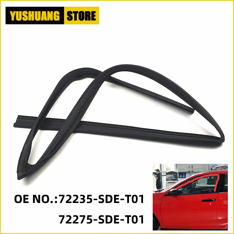 Car Door Window Rubber Strip For Honda Accord 2003 2004 2005 2006 2007 2.0L 2.4L 3.0L OEM# 72235-SDE-T01 72275-SDE-T01