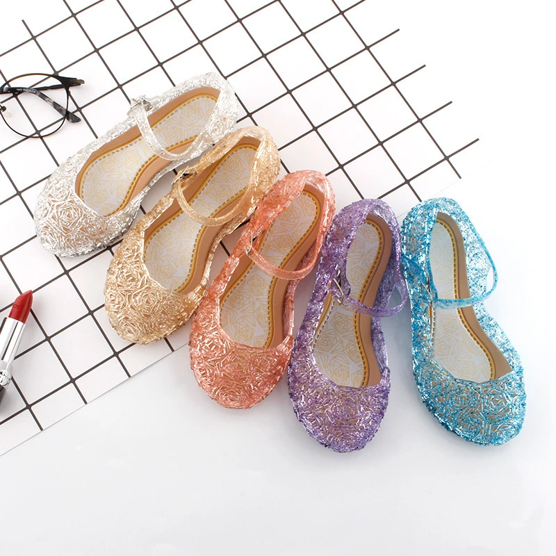 Kinder Sandalen Zomer Crystal Schoenen Klassiek Ijs En Sneeuw Prinses Jelly Hoge Hakken Feest Dansschoenen Hot