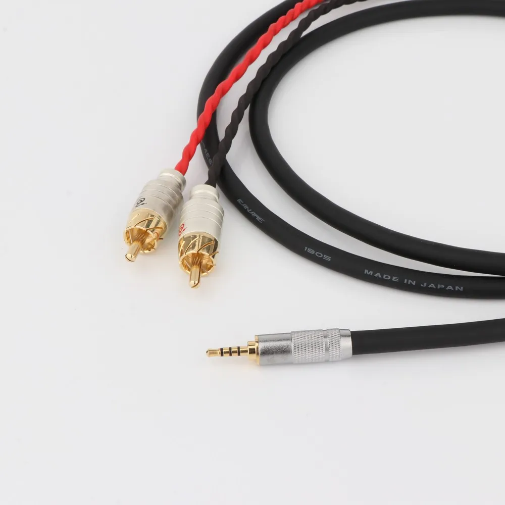 Preffair ofc cobre hifi 2.5mm trrs para 2 rca cabo macho 2.5mm conector de equilíbrio para 2 rca cabo de áudio macho para cabo amplificador