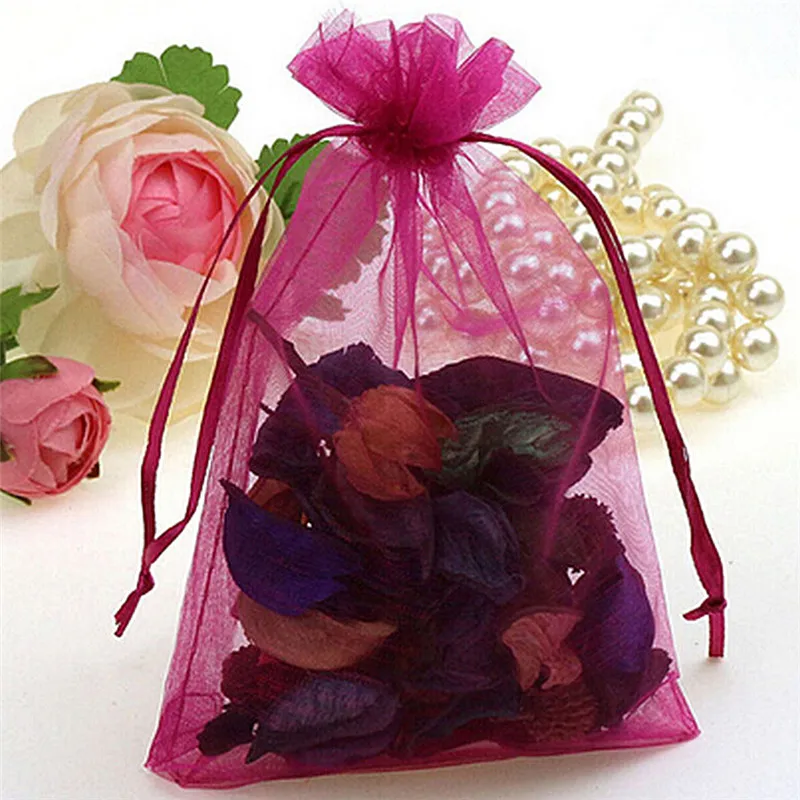 50pc Organza Bags Jewelry Candy Bag Wedding Favors Bags Mesh Gift Pouches