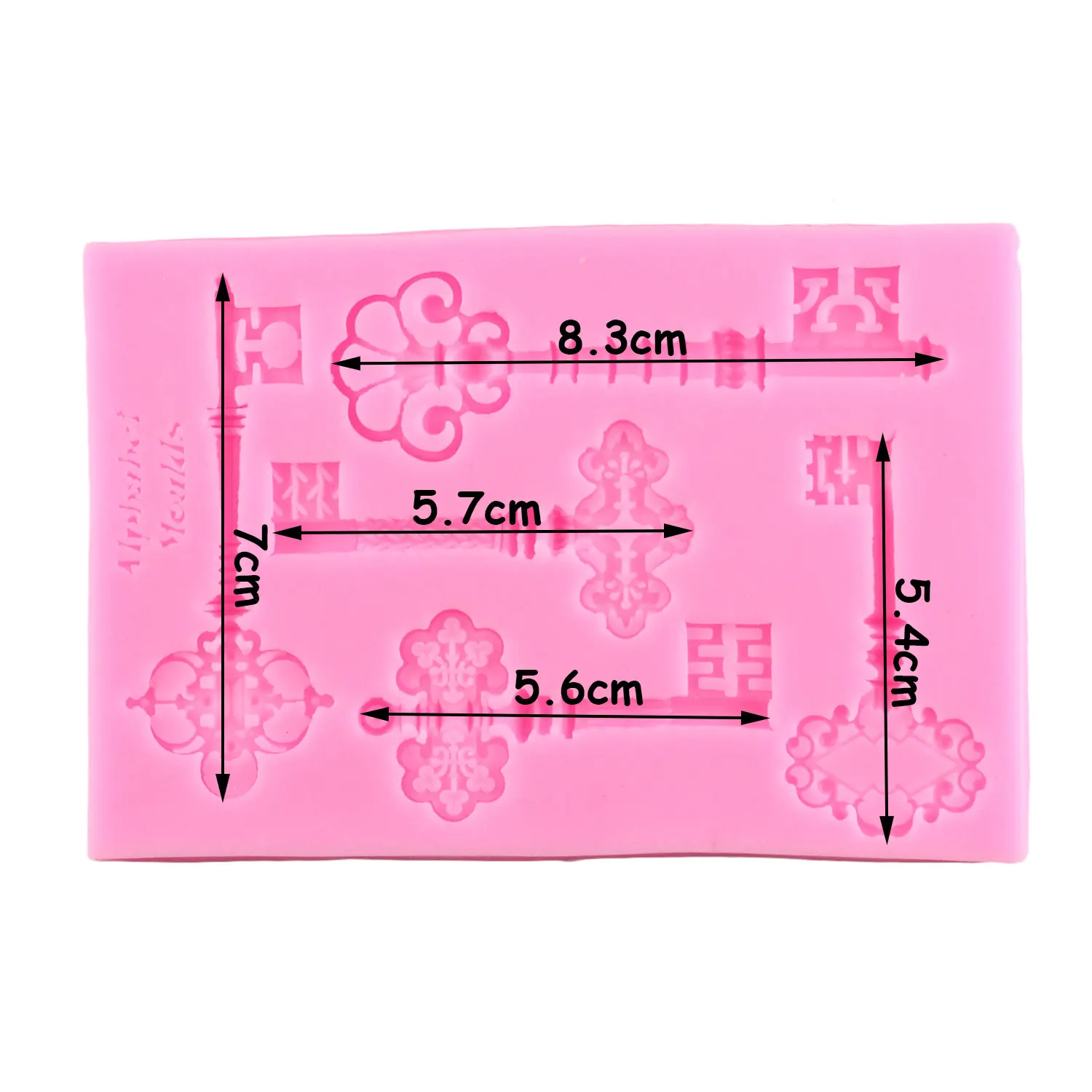 3D Vintage Key Frame Silicone Mould Cupcake Topper Fondant Cake Decorating Tools Candy Clay Chocolate Gumpaste Moulds