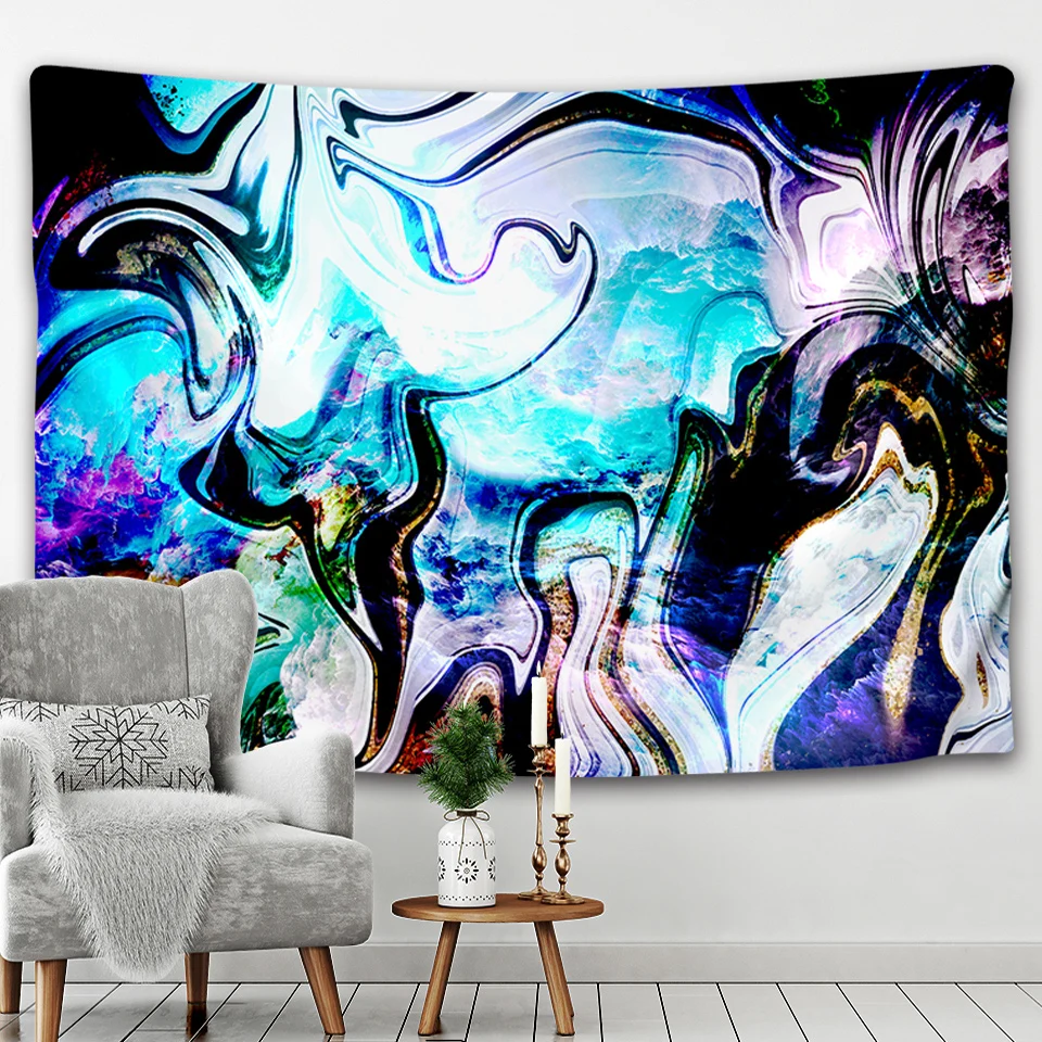 Abstract art fantasy scene ink painting tapestry home decoration Hippie Mandala Bohemian decoration wall hanging yoga mat