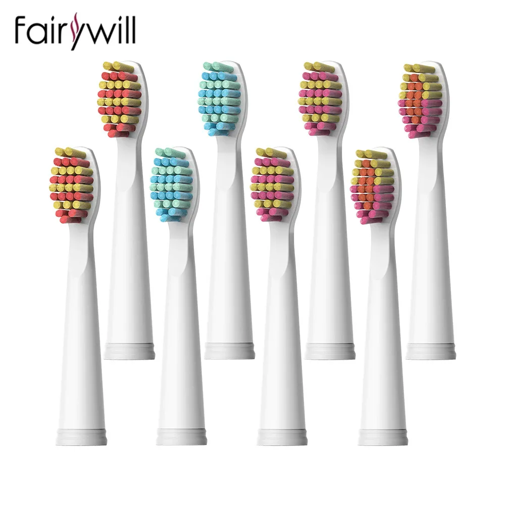 Fairywill Têtes de rechange pour brosses à dents 4 pièces 8 pièces 16 pièces Ensembles de brosses à dents électriques pour FW-507 FW-508 FW-917 Tête de brosse à dents