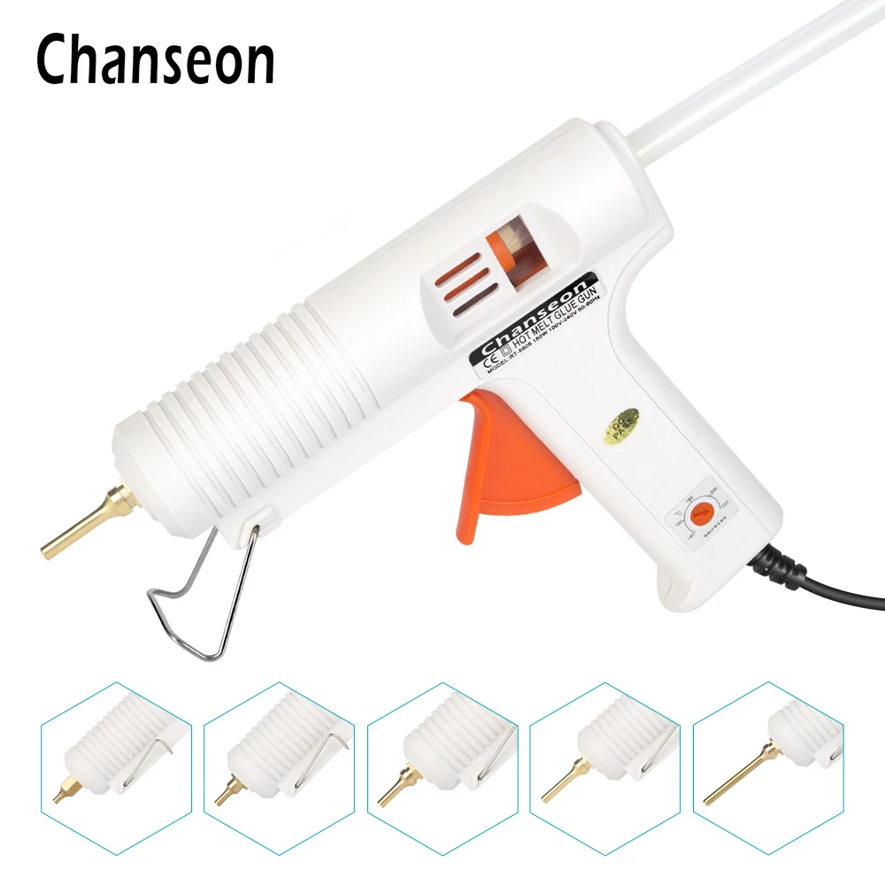 Chanseon 150W EU/US Hot Melt Glue Gun Smart temperatura regolabile rame ugello riscaldatore museruola diametro 11mm strumento di riparazione