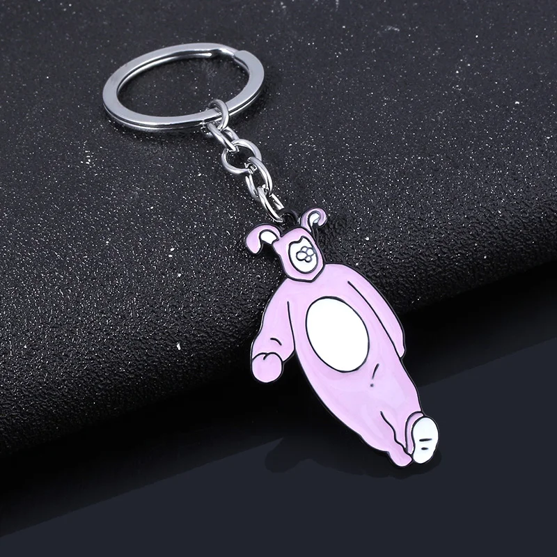 TV Show Friends Keychain Chandler Muriel Bing Pink Rabbit Key Chain for Women Men Car Keyring llavero Jewelry Christmas Gift